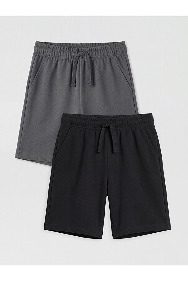 Two Mt Shop Quality Lcw Kids Black 2 Thread Plain Standard & Regular Boys' Shorts