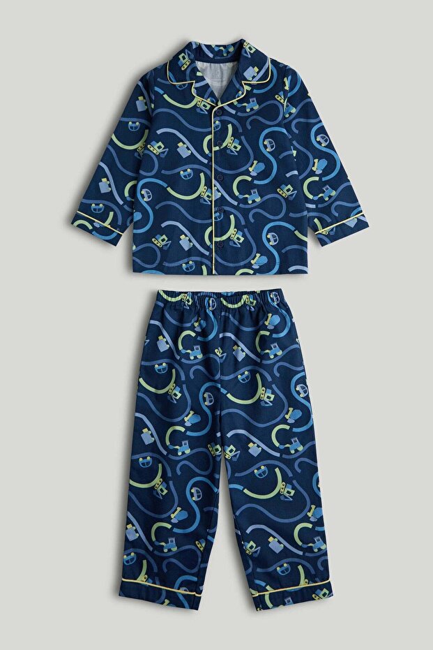 Blue Cars Cotton Pyjamas