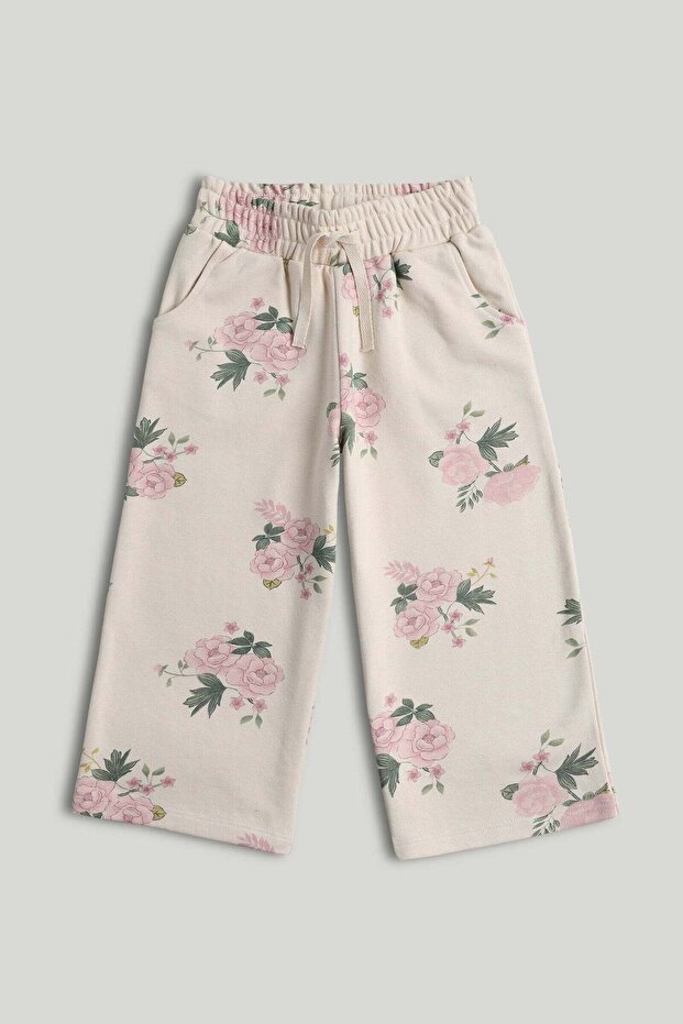 Floral Wide-Leg Joggers