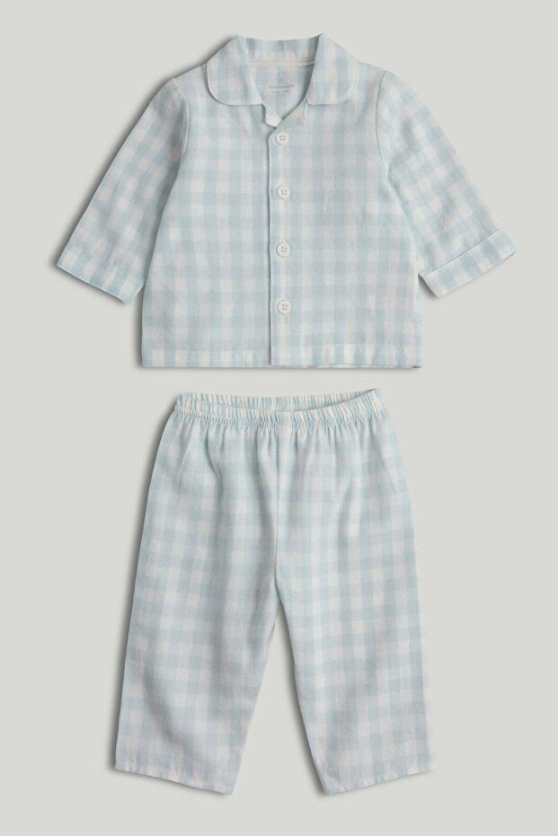 Blue Check Cotton Pyjamas