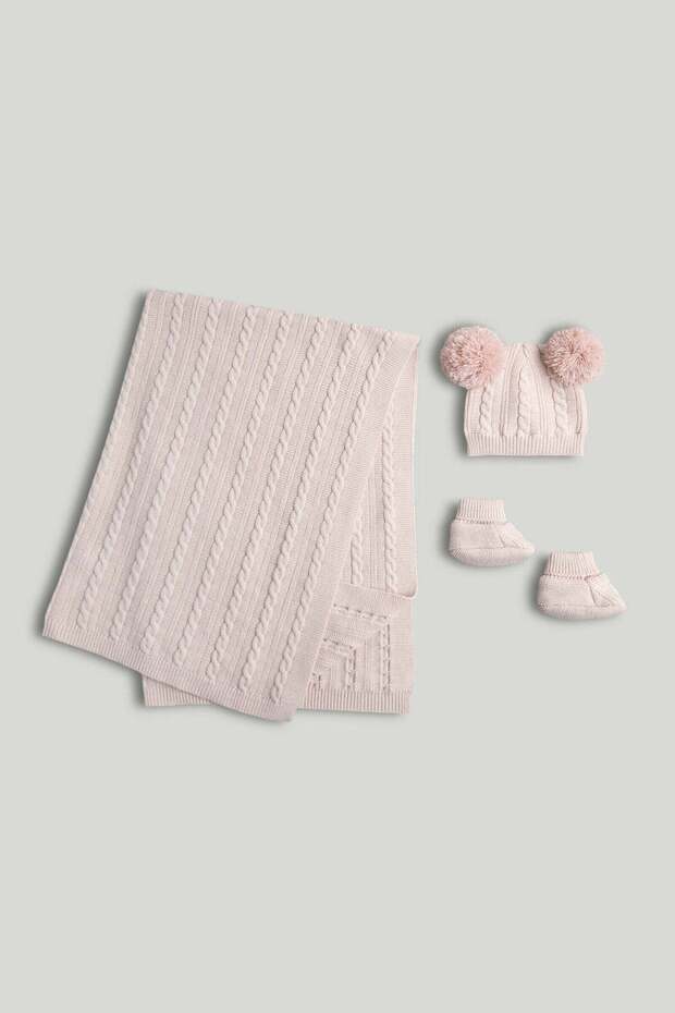 Pink Knitted 3-Piece Set
