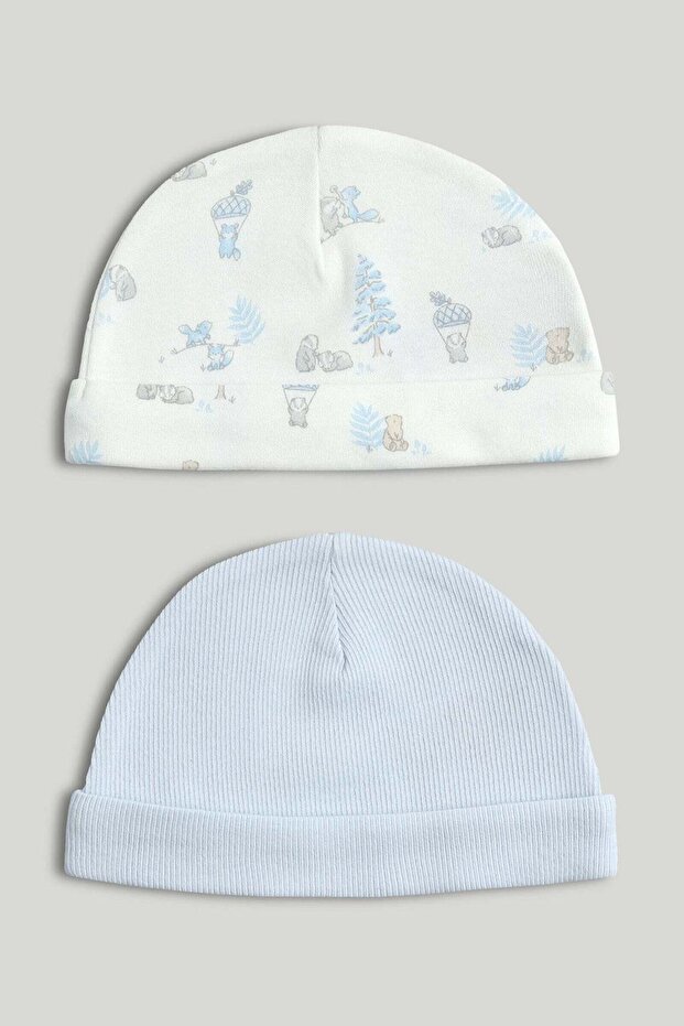 2 Pack My First Blue Baby Hats