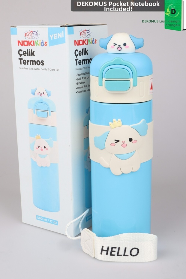 Double Function Steel Flask with Lid 500 ml and Dekomus Pocket Notebook