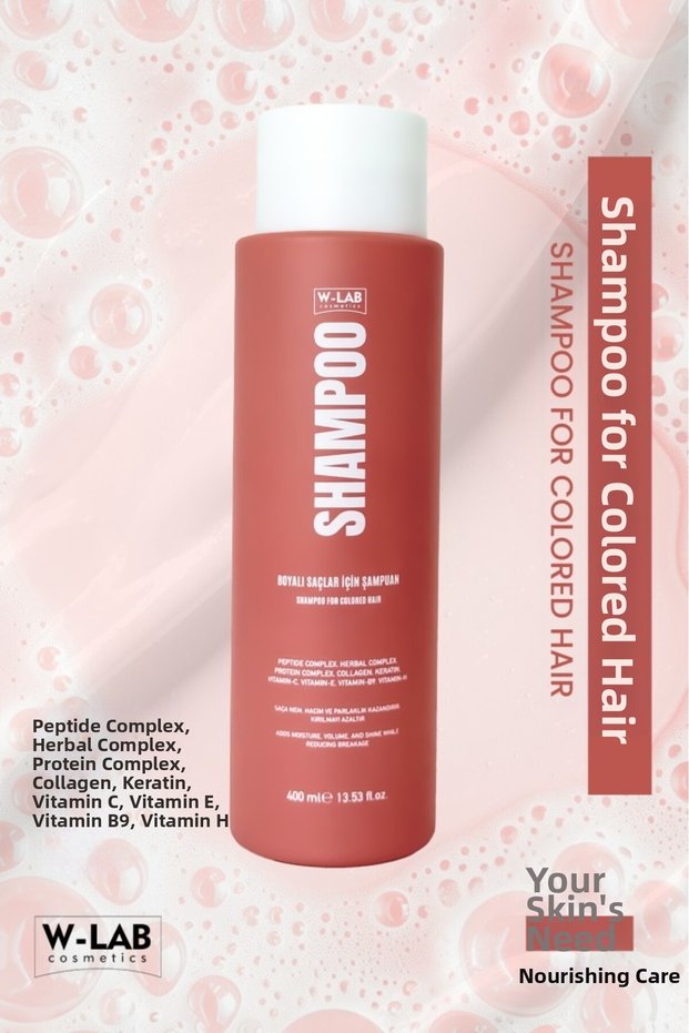 Care Shampoo Containing Keratin, Collagen, Argan Oil and Biotin for Colored Hair 400 ml