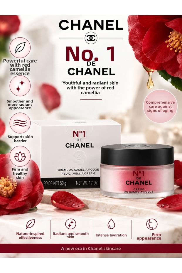 N ° 1 Red Camellia Cream 50 g – Red Camellia Firming and Radiance-Enhancing Skin Care