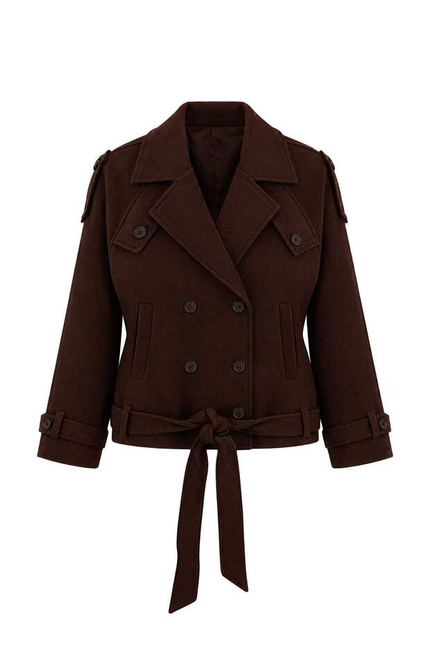 Brown Oversize Large Size Coat Twoaw26Dd00008