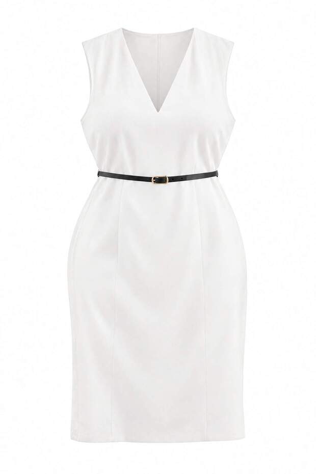 Ecru Woven Plus Size Dress Tbbaw27Ah00072