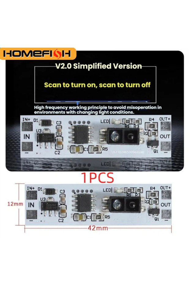 وحدة تحكم بمستشعر حركة اليد Simp-1PCS HOMEFISH لإضاءة LED للخزائن وخزانات الملابس ورفوف الأحذية