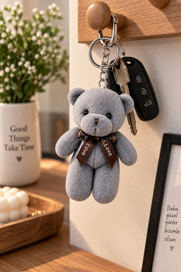 Plush Teddy Bear Keychain 12 cm - with 7 Color Options