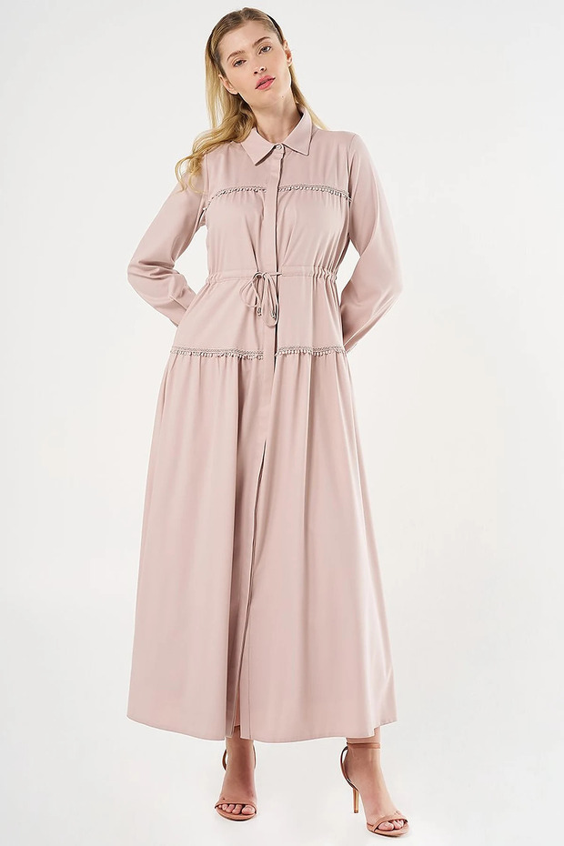 Powder Maxi Dress - Lace Detail