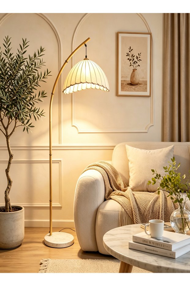 Home Retro Floor Lamp Vertical Table Lamp, Equipped with LED 3-Color Light Source, Foot Switch