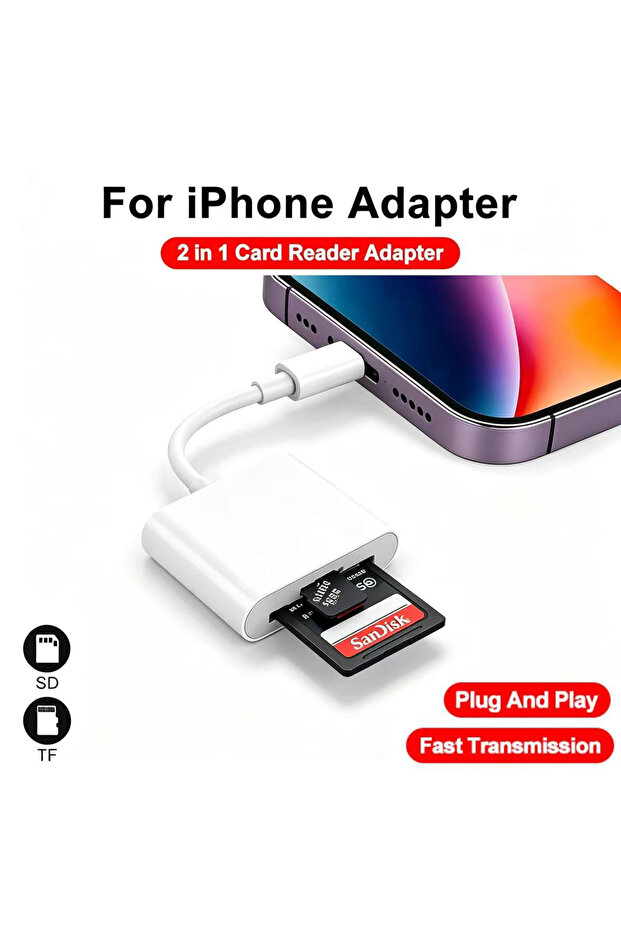 iPhone 2 In 1 2 In 1 OTG LightningCard Reader Lightning to SDTF Memory Card Adapter For PCLaptop iP