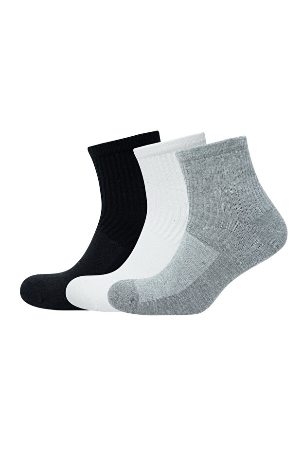 Short Socks Plain Combed Cotton Men's Short Socks 3 Pairs Pack Seamless Toe Socks K.Konç Combed Cotton Men's Socks 3 Pairs Pack Seamless