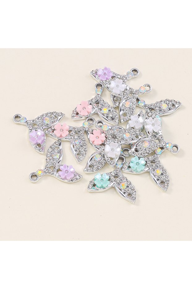 style 2479 10Pcs Cute Mermaid Flower Star Whale Fish Tail Pendant For Bracelet Necklaces Jewelry Ear