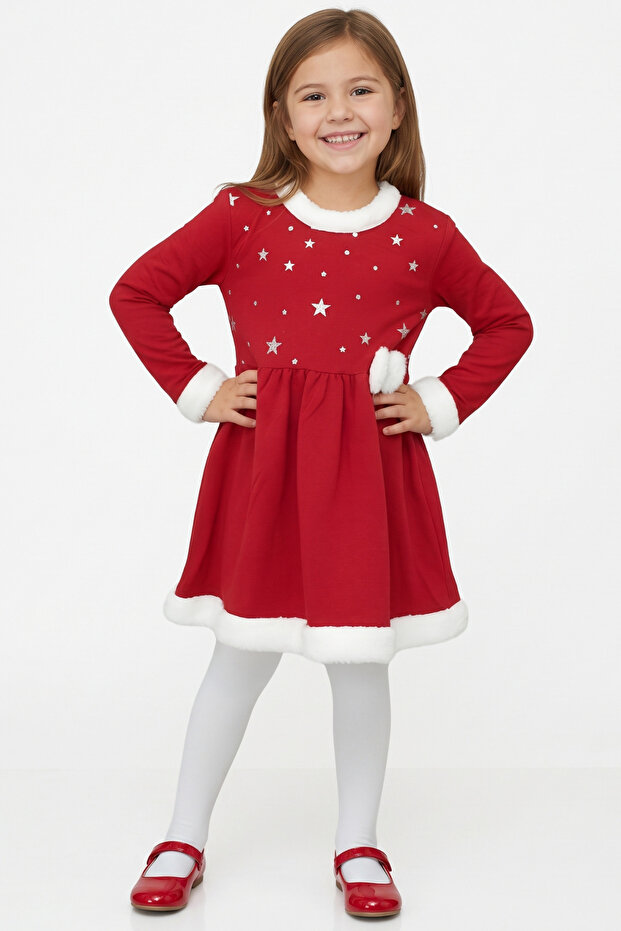 Girl's Dress Christmas Printed