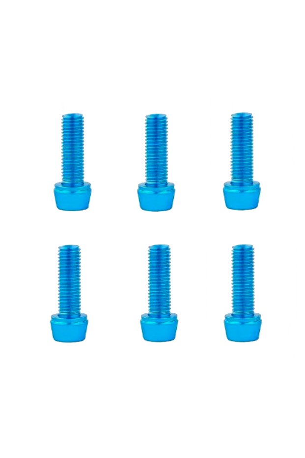 Blue 6PCS Bike Stem M5 Alloy Steel Bolts, Bicycle Stem Bolts Screws, M5*18mm Steel Bolts for Bicyc