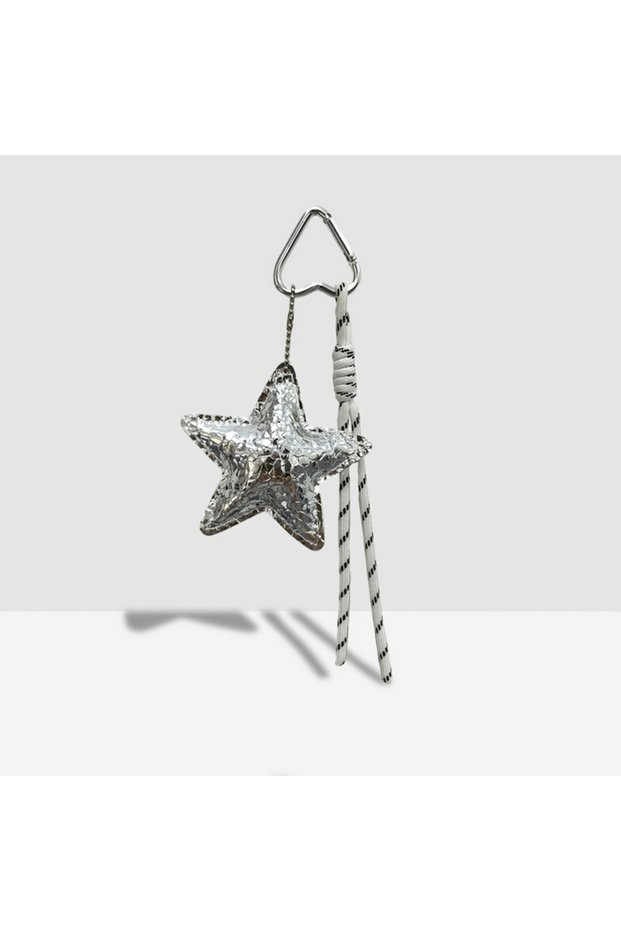 silverstyle3 2025 New PU Leather Starfish Bag Charm Cute Decorative Keychain Decoration Fashion Brai