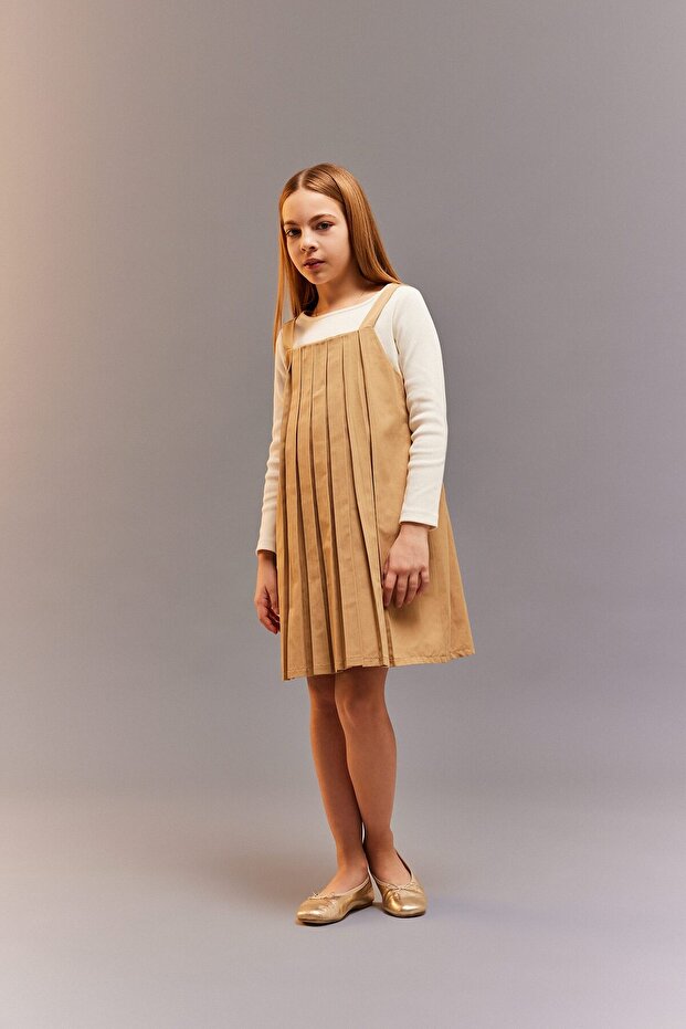 Pleated Strappy Summer Dress for Girls E0844A825Sm