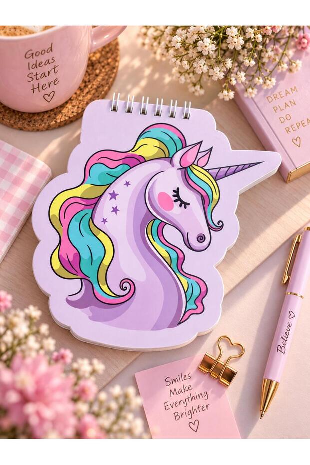 Caiet în formă de unicorn magic