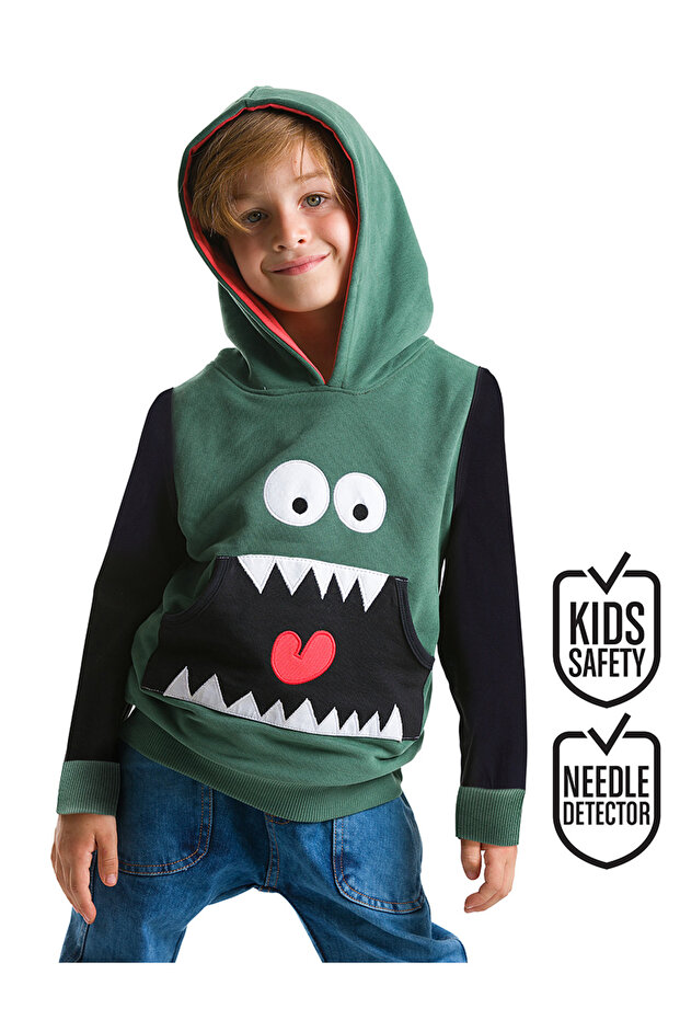 Gluttonous Hooded Kangaroo Pocket Boys Sweatshirt
