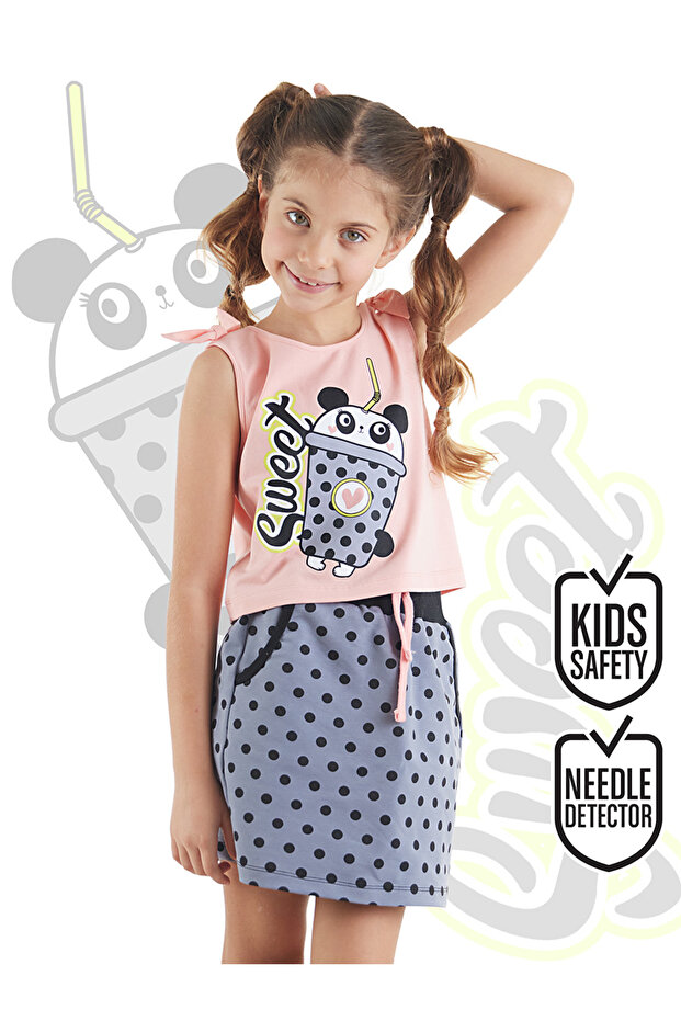 Panda Milkshake Girl's T-shirt Skirt Set