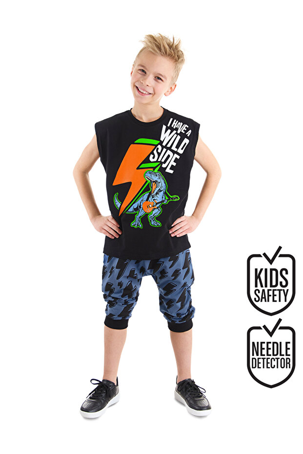 Lightning Dino Boy's T-shirt Capri Shorts Set