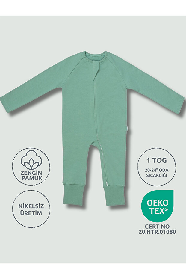 1 Tog Sleeping Bag with Children's Booties - Mint