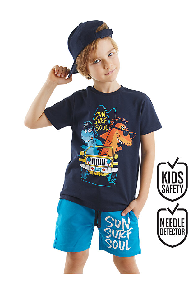 Shark Surf Boy Summer T-Shirt Shorts Set
