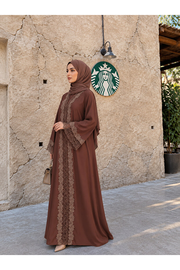 Al Zahra 3-Piece Open Abaya Set with Inner Dress & Matching Hijab