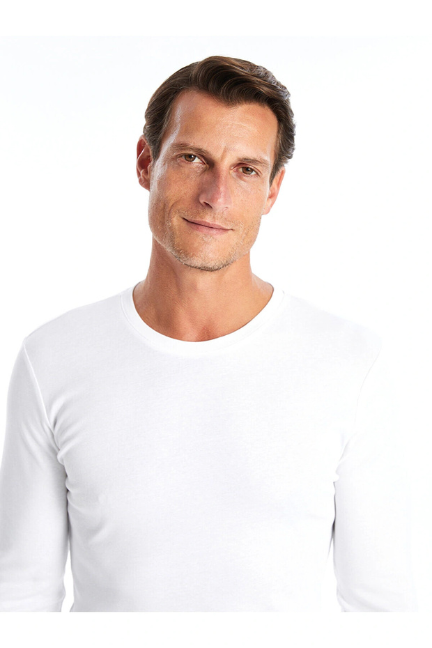 Lcwaikiki Classic Crew Neck Long Sleeve Combed Cotton Men's T-Shirt (W4)