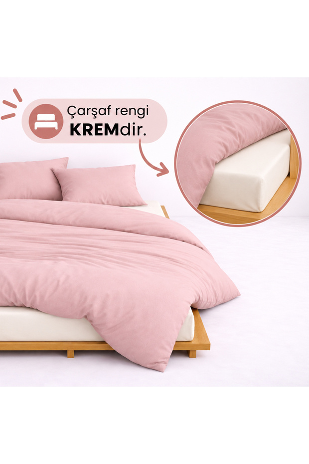Luxury Ranforce Fabric 100% Cotton Double Duvet Cover Set 200X220 | Elastic Sheet 160X200+30