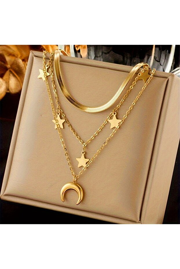 YC4420-1 New Fashion Star Moon Pendant Multi-layer Necklace Ladies Personalized Stacking Design Holi