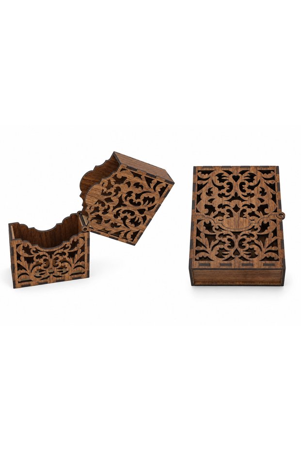 Wooden Decorative Chest Box Vintage Jewelry Storage Box