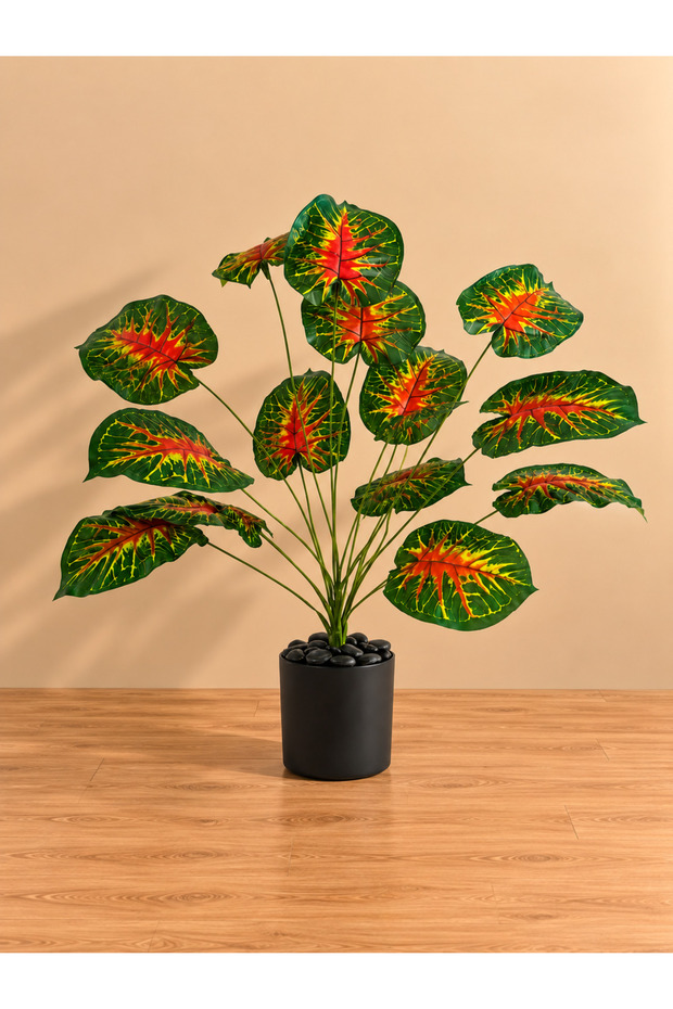 Red Monstera Artificial Plant 75 cm - 18 Leaves