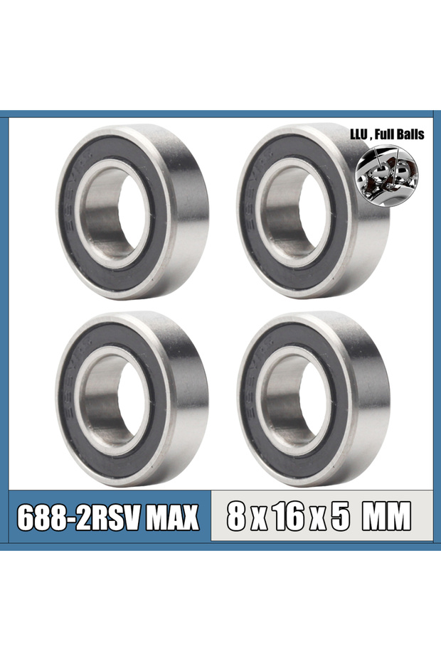 688 2RSV MAX Bearing 8*16*5 MM 4Pcs C2 Full Balls Bicycle Pivot Repair Parts 688 2RS RSV Ball Bearin