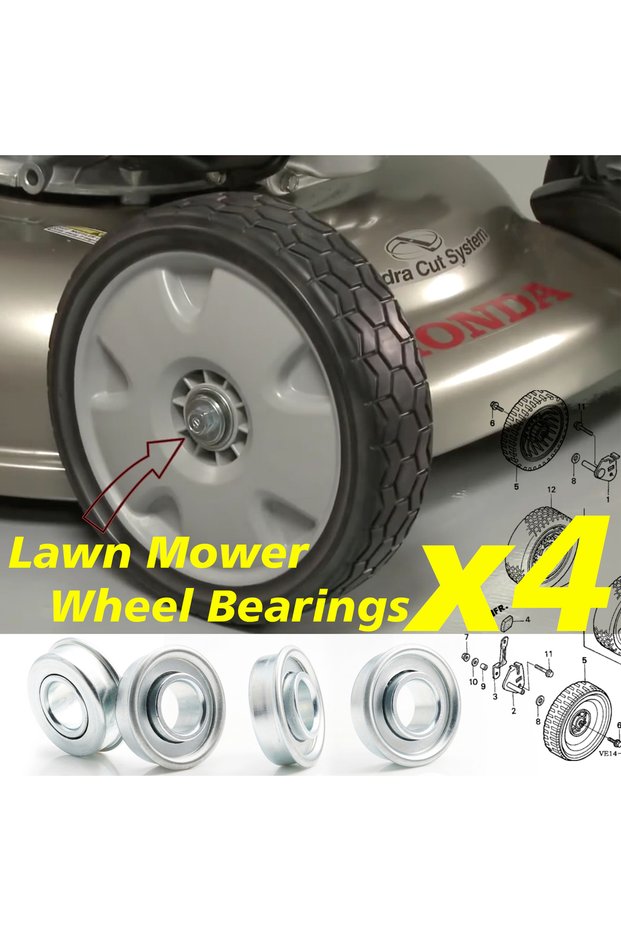 91056-VL0-B00 91051-VG3-000 Wheel Bearing ID 1/2" X OD 1-1/8" Flanged Ball Bearings 4Pcs for Honda L