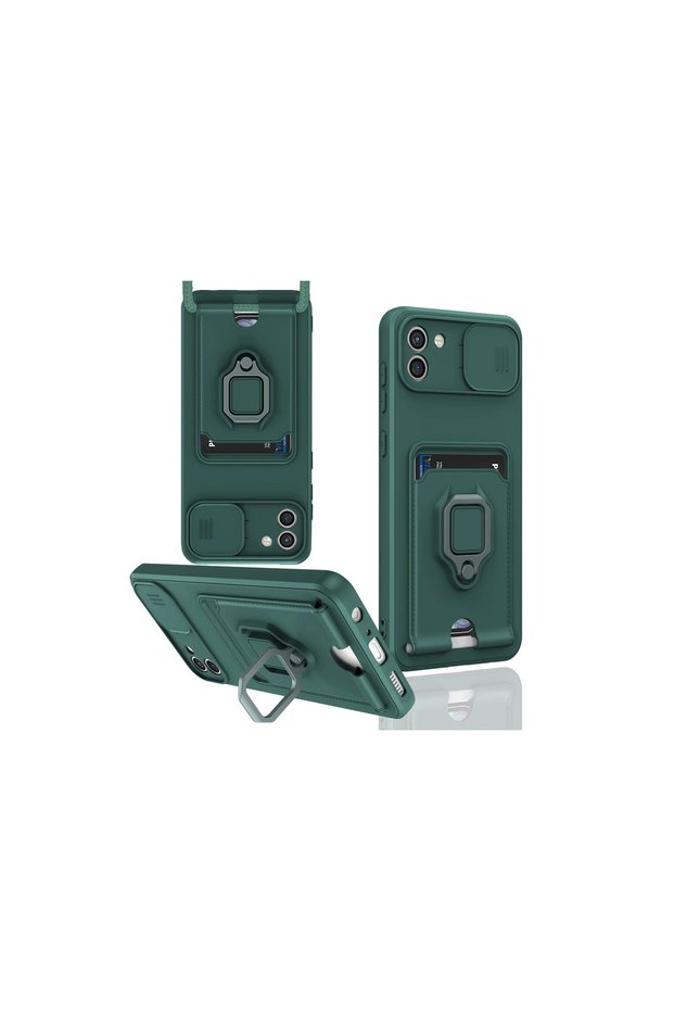 Samsung Galaxy A03 Case Zuma with Business Card Ring Silicone - Green
