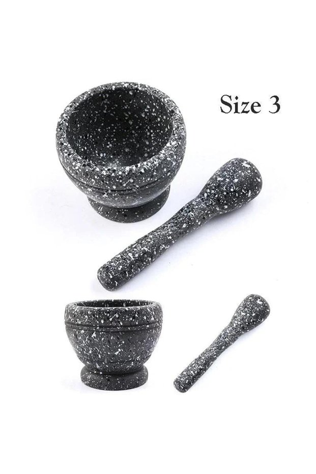 Size3 1 Pcs Stone Mortar Masher Multi-function Manual Household Garlic Mortar Pot Grinder Bowl Garli