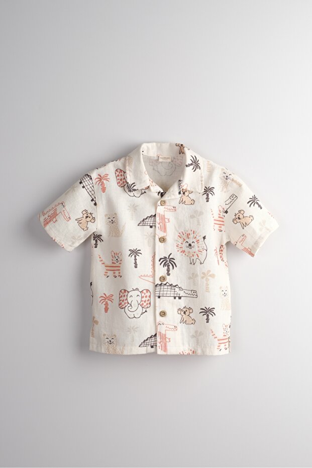 Linen/Cotton Fabric Baby Boy and Children's Shirt