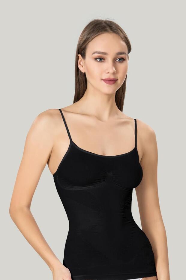 Women's Black Shiny Corset Athlete 16888