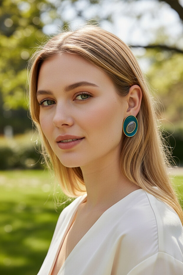 Turquoise Oval Women's Earrings