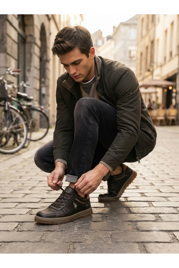 Belo Dark Brown Men's Sneaker Sport Shoes-P