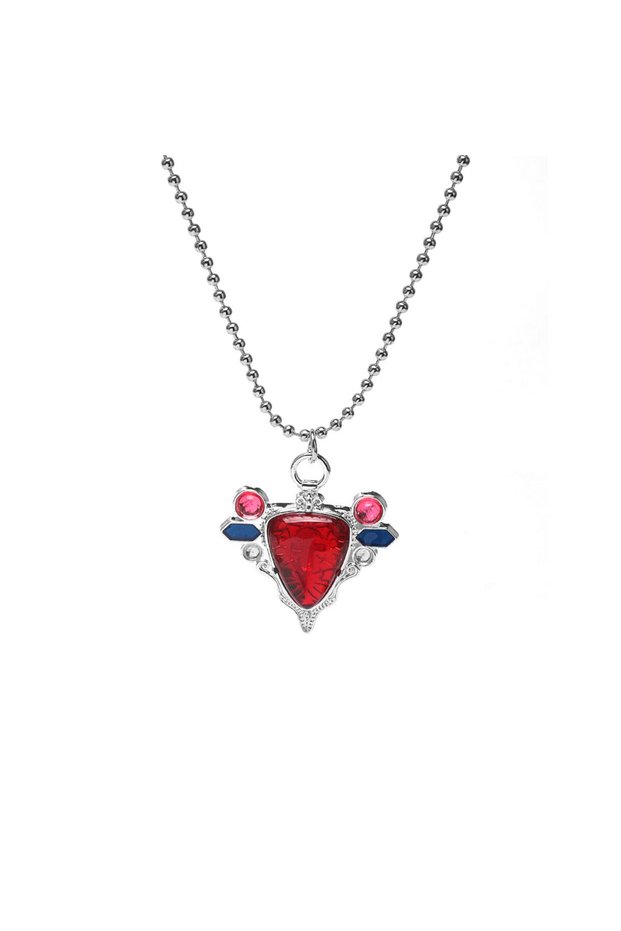 Necklace Anime JOJOS Red Rock Enamel Brooch Fashion Handsome Necklace Cosplay Accessories Men'S And