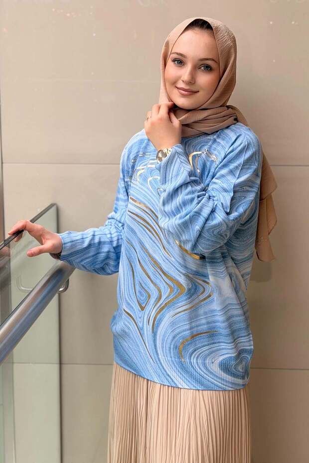 Gold Printed Mercerized Tunic