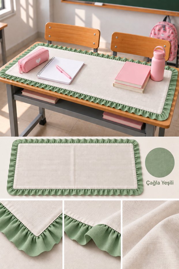 45×63 cm Ruffled School Desk Cover