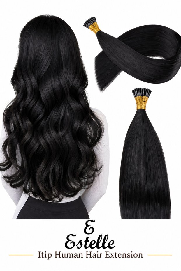 I Tip Hair Extensions Human Hair, Remy Brazilian Virgin Hair Invisible Itip Hair Extensions 100% Real Human Hair Keratin I Tip Pre Bonded Extension 24inch 50g/pack