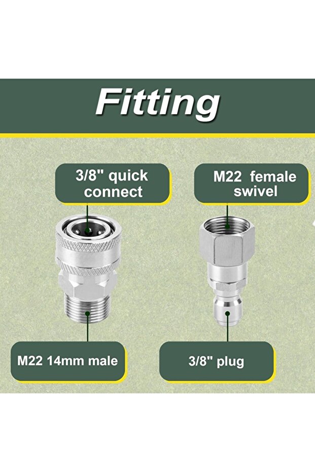 MULTI Pressure Washer Quick Connect Kit Swivel Fitting M22 14mm to 3/8 Inch Quick Disconnect for Pre