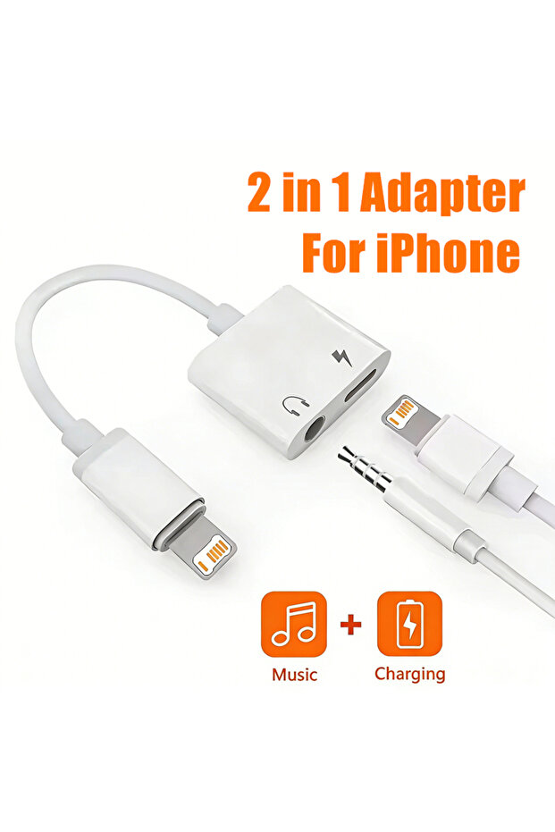 For iOS and 3.5mm 2 in 1 iOS to 3.5mm Jack Audio Charging Adapter For iPhone 11 12 13 14 Pro Max X X