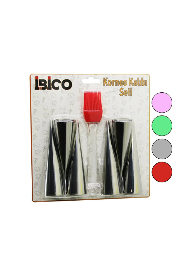 7Pcs 6-Corned Mold - 1-Silicone Brush Cake Decorating Set Diameter:3.4Cm X Length:12Cm