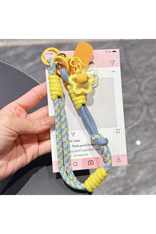 Yellow Phone Lanyard Wrist Strap Phone Case Connection Piece Phone Case Universal Accessories Star B